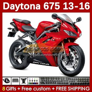 OEM Fairings Kit för Daytona 675 675R 13 14 15 16 Red Factory 2013 2014 2015 2016 Moto Bodyworks 166no.80 Daytona675 Body Daytona 675 R 2013-2016 Motorcykelmässa