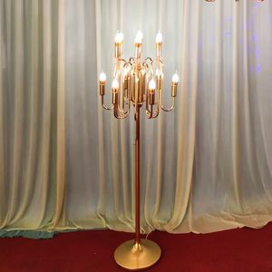 decoração mais recente colorido de ouro led teto lustre leve lustre stand stand para decoração de eventos para fase de casamento de cenário iMake695