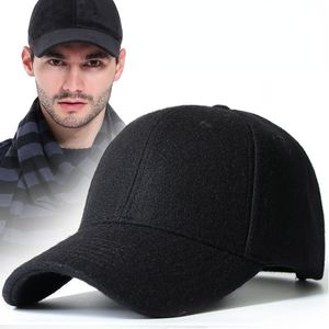 Berretti da baseball da uomo in lana da baseball cappello invernale ispessito circonferenza della testa grande moda caldo camionista sport all'aria aperta papà