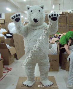 2023 Hot Sales Polar Bear Mascot Costume Cartoon Temat Fancy Dress High School Mascot Apparel