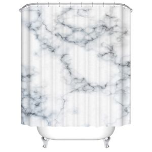 Shower Curtains Marble Texture Shower Curtains 3D Bathroom Shower Curtain Frabic Waterproof Polyester Bath Curtain With Hooks 230322