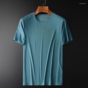 Men's T Shirts Luxury Summer Mens Round Collar Short Sleeve Stripe T-shirts Plus Size 4xl Slim Fit Black Green Man Tee