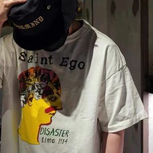 Saint Ego İnsan Günahı Tişörtleri Artı Boy Boy Erkekler T-Shirts Erkekler Vintage büyük boy sokak kıyafetleri tişört kadın tee gençlik moda skate giyim retro gevşek rahat kısa kollu