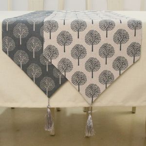 Table Runner table runner north US european style Tree pattern Chirstmas party wedding Decor crafts Linen cotton Table Runner 230322