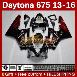 Motocyklowe owiewki dla Daytona 675 675R 2013-2016 Bodywork 166NO.3 Daytona675 13 14 15 16 Body Daytona 675 R 2013 2014 2016 2016 OM Moto Fairing Kit Red Flames