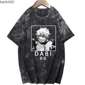 Męskie koszulki anime mój bohater Academia Dabi drukowana koszulka harajuku w stylu losy luźne unisex swobodne koszulki W0322