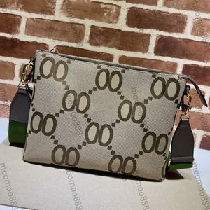 12A Ganz neue Designer-Jumbo-Messengertasche in Beige in Spiegelqualität für Herren, Umhängetasche, Umhängetasche, Segeltuch-Geldbörse, Buchstabenmuster, Luxus-Handtaschen, Lederbesatz-Clutch