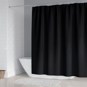 Shower Curtains Solid Color Black Shower Curtain Sets With Rugs Waterproof White Shower Curtain Liner High Quality Polyester Toilet Rug Carpet 230322