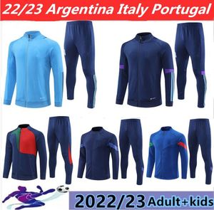 22/23 Arjantin Portekiz İtalya Ceket Futbol Eğitimi Takım Dünya Futbol Kupası Gömlek Maradona Di Maria Erkekler Kiti Çocuk Takip Setleri Üniformalar Surdür