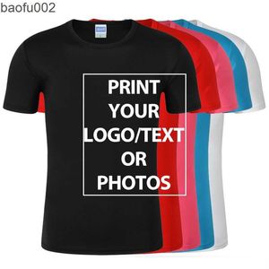 Men's T-Shirts 100% Polyester Design Your Own T-shirts Printing Brand Pictures Custom T-shirt Plus Size Casual T Shirt Customize Clothing W0322