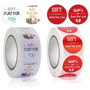 Present Wrap 50/500st 1in Christmas Stickers för tematiketter Bakning Package Envelope Decoration Sticker