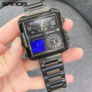 Orologi da polso Orologio da uomo al quarzo casual in pelle di lusso in acciaio Orologi da uomo digitali a led Orologio sportivo impermeabile di marca superiore Relogio Masculino