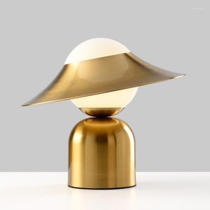 Table Lamps Nordic Postmodern Creative Metal Hat Lamp Designer Living Room Bedside El Art Light