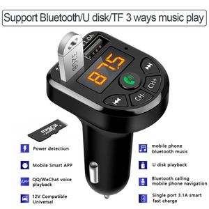 Bluetooth와 호환 5.0 FM 송신기 자동차 키트 MP3 변조기 플레이어 무선 핸즈프리 오디오 수신기 듀얼 USB 빠른 충전기