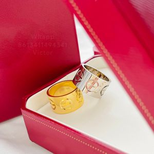 11mm Liebesringpaarringe für Frauen Designer Ring für Mann Gold plattiert 18k T0p Qualität offizielle Reproduktionen Fashion Classic Style 005 B