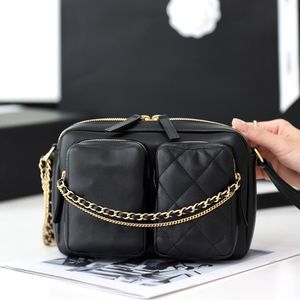 Alta qualidade 1:1 bolsas de designer de luxo bolsa de câmera 20,5 cm couro genuíno bolsa de ombro feminina com caixa c169