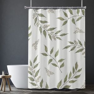 Shower Curtains Multi-Color Simple Number Leaf Plant Shower Curtain Waterproof And Mildewproof Bathroom Accessories Bathtub Shower Curtain 230322