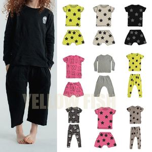 Pijama Pers Gönderi Mart ayında Nu Yaz Boys baskılı gündelik ev kıyafeti set Bebek Kız Ev Kıyafetleri Karikatür Elbise 230322