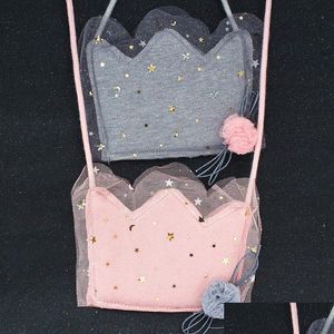 Ryggsäckar m649 söta tecknade barn väska krona form spetskant kreativt paket kvinnor barns grossist droppleverans baby barn m dhsj4