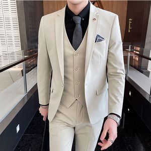Mäns kostymer blazers blazers jacka byxor 2 st / mode mäns casual boutique affärsbröllop och brudgummar kostymer byxor 230322