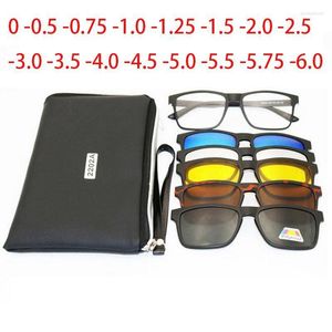 Sunglasses Frames Fashion Big Frame Square Polarized Finished Myopia Eyewear Optical Eyeglasses Magnet 5 Clip Glasses 2202Fashion Quin22