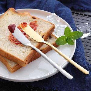Diskplattor plattor rostfritt stål smör kniv ost dessert bröd spridare grädde sylt tavlarverktyg toast frukost y2303