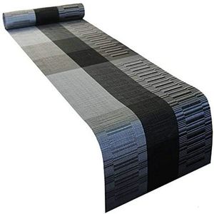 Table Runner 30X180cm Grey Color Table Runner Bamboo Pattern PVC table runner For Wedding Dinner Coffee Table Home Decoration 230322