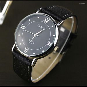 ساعات المعصم 2023 Yazole Watch Men Minimalist Watches Mens Leather Band التناظرية Quartz Relojes Hombre Relogio Maschulino