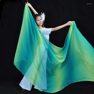 Abbigliamento da palcoscenico Costume da danza del ventre da donna Colore sfumato Danza scialle di seta Velo 250 120 cm 13 colori