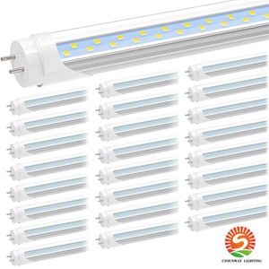 4FT LED Tube Light Bulbs, G13 bi-PinT8 Flourescent 24W 6000K cool white, 3000LM, 48 Inch T10 T12 Replacements, Remove Ballast, Dual-end Powered, Clear, 4 Foot