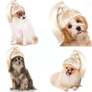 Cat Costumes Cute Pet Wigs Cosplay Props Wig Blonde Ponytail Headwear Transfiguration Dog Funny Costume Pog G6L3