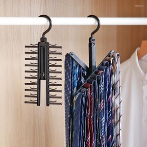 Hangers 360 Degree Rotating 20 Tie Rack Closet Organizer Neck Ties Necktie Belt Scarves Non-slip Holder Hanger For Clothes