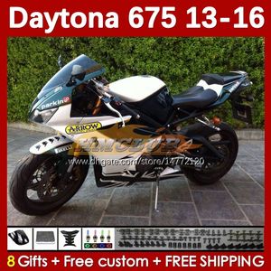 Zestaw owiewki motocyklowej dla Daytona 675 675R 2013 2014 2015 2016 Bodywork 166NO.110 Daytona675 Body Daytona 675 R 13 14 15 16 2013-2016 OEM Moto Fairings White Bloss