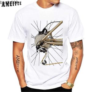 T-shirt da uomo Harajuku Deragliatore per bicicletta T-shirt New Summer Men Manica corta Hip Hop Boy Casual Tops Vintage Hipster Cool Man Bike Design Tee W0322