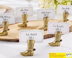 Cowboy Boot Place Card Holder Bridal Shower Party Decoration gynnar bröllopsbordskorthållare Bröllopspresent