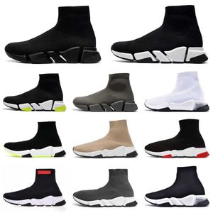 Tasarımcılar Hızlar 2.0 V2 Günlük Ayakkabılar Platform Sneaker Erkek Kadın Tripler Paris Çorap Çizmeler Siyah Beyaz Mavi Açık Yakut Graffiti Eski Marka Lüks Eğitmenler Spor Ayakkabılar