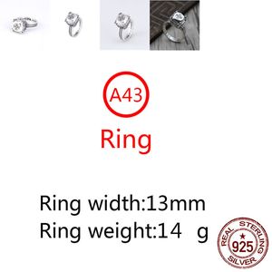 A43 S925 Sterling Silver Ring Fashion Party Punk Style Square Cross Flower Mift for Lover