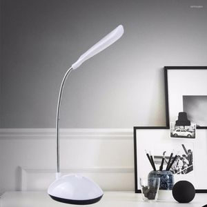 Tischlampen Mini-LED-Schreibtischlampe Flexibler Schlauch Flimmerfreies Augenschutz-Batterielicht