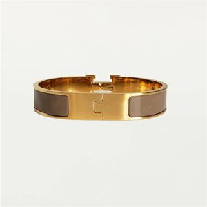 Klassiskt armband 18K Gold Bangle for Men Emalj Women Cuff Lover's 12mm breda med DCHE