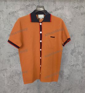 Xinxinbuy Men designer camiseta camiseta 23sss bolso bordado lã malha