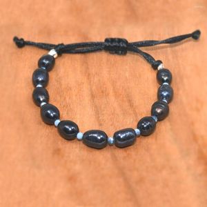 Charm Bracelets KBJW Original Simple Real Pearl Bracelet Black Freshwater Beads Adjustable Silky Cord Handmade Weave