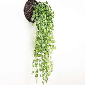 Decorative Flowers 2PCS Artificial Hanging Plants Greenery Vine Leaf Garland Fake Faux Home Garden Wall Party Decoration Wholesale