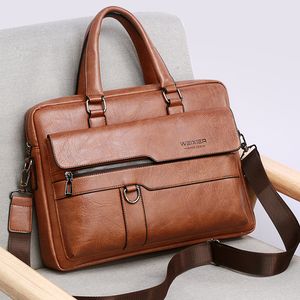 Briefcases Men's Briefcase Fashion Handbags For Man Sacoche Homme High Quality Brand PU Leather Shoulder Messenger Bags Office Handbag 230323