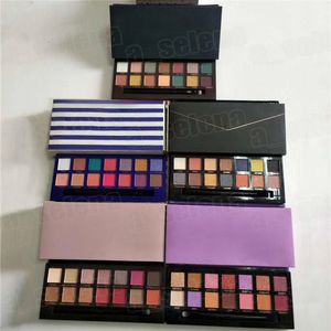 Augen-Make-up-Lidschatten-Palette, 14 Farben, matte, schimmernde, gepresste Lidschatten-Palette mit Make-up-Pinsel, rosa, moderne Paletten