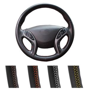 Tampas de volante Tampa de carro personalizado para Elantra 2011-2023 AVante I30 2012-2023 Auto Artificial Leather Wrapsteering CoversSteering