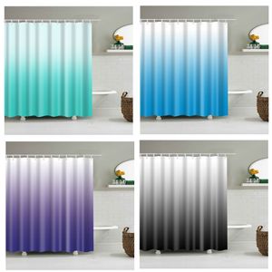 Tende da doccia Tenda da doccia sfumata personalizzata Tenda da bagno impermeabile colorata blu viola con 12 ganci per arredo bagno cortina 230323