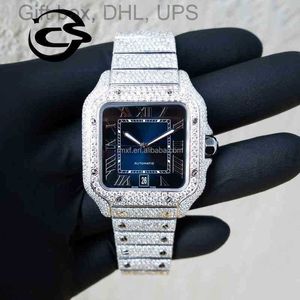 Kristall Oem Top Luxus Private Angepasst Out Lab Uhr Zirkon Männer Frauen Iced Ice Cube Arabischen Skelett Vvs Moissanit diamant WTLE