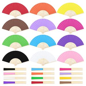 Candy Color Folding Fan Party Fan Favor Singted Paper Fan Fan's Paiting Paint