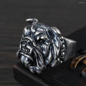 Cluster Rings S925 Silver Fashion Ring for Men Thai pittoreska Shar Pei Dog Man