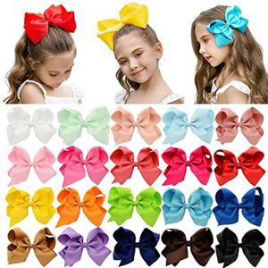 30pcs 6inch Hair Bows for Girls Clips Grosgrain Ribbon Boutique Hair Bow Alligator Clips For Girls Teens Toddlers Kids
